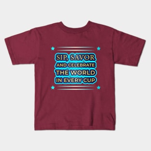 Global Sip & Savor: Coffee Lover's Delight Kids T-Shirt